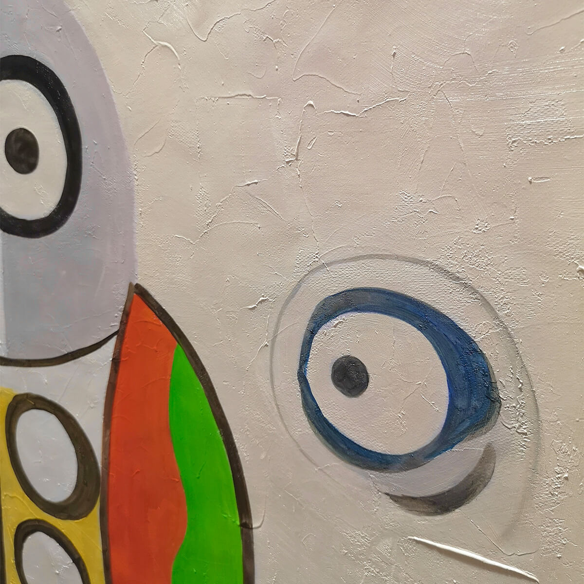 ABSTRACT FIGURE: Colorful Abstract Painting, Square Wall Art - Image 3