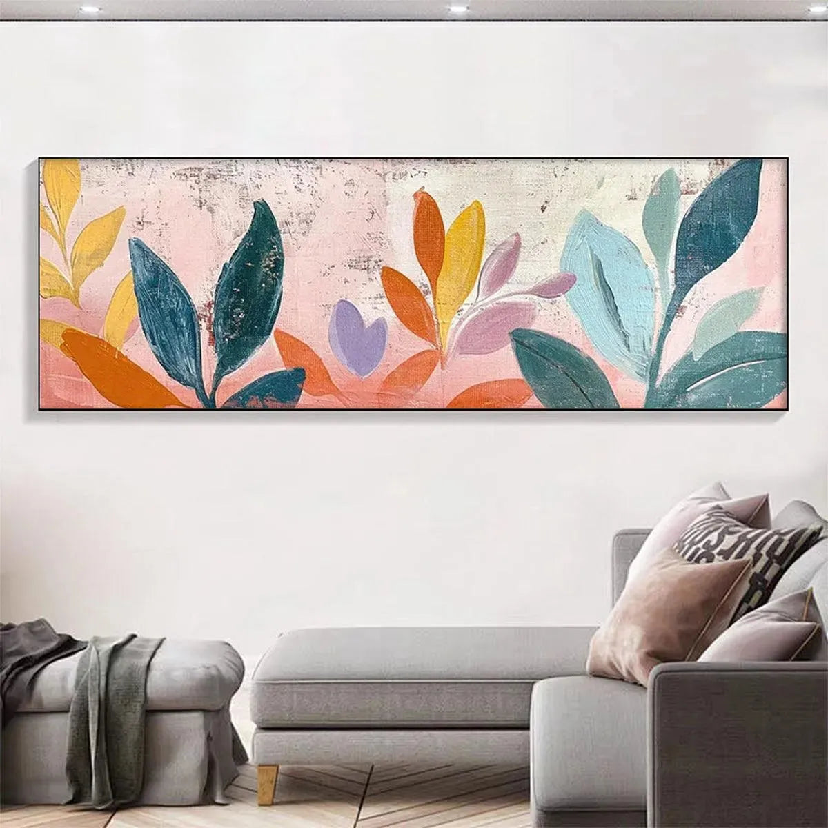 PASTEL BOTANICAL PANORAMIC: Floral Painting, Panoramic Wall Art, Pastel Decor - Image 2