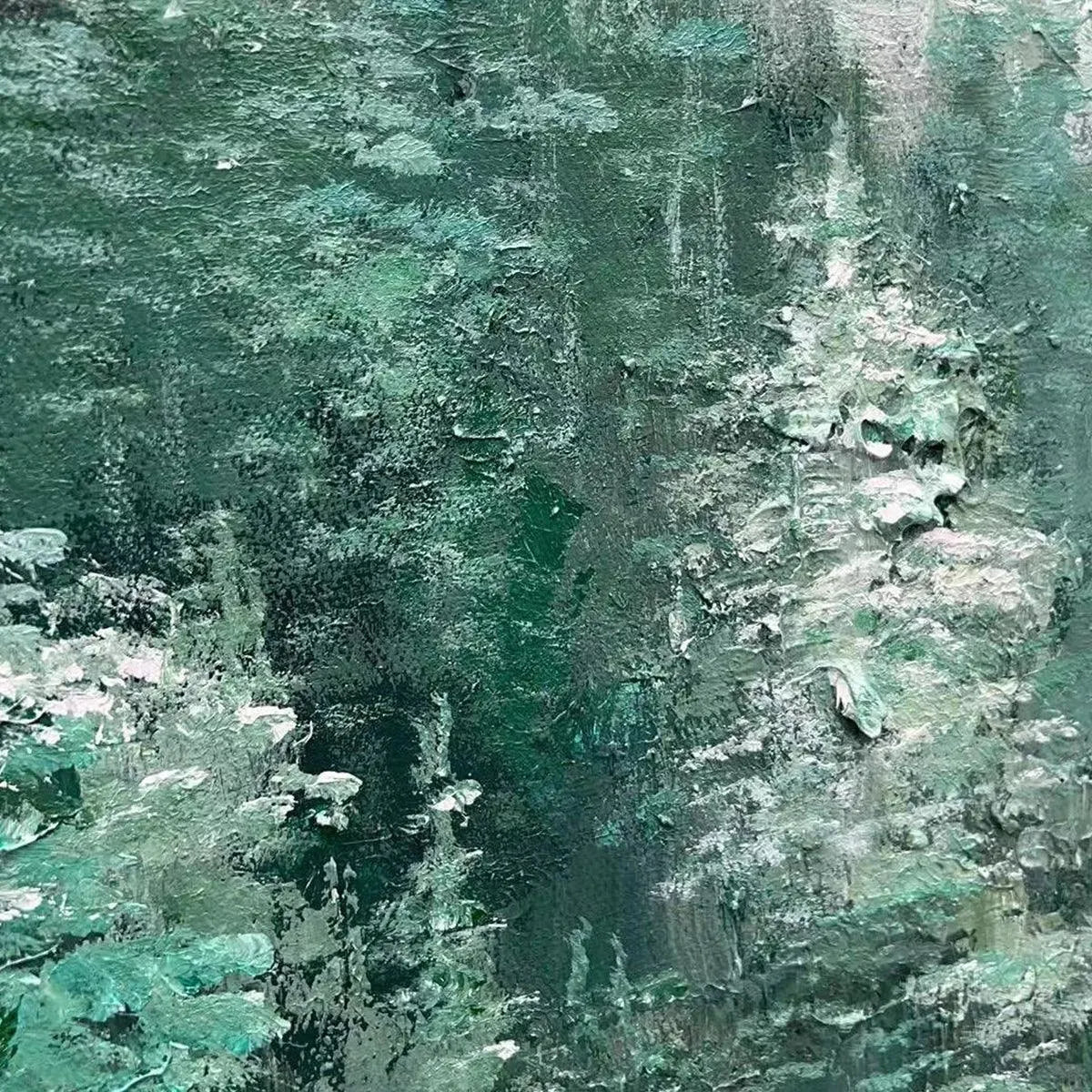 VALLEY OF THE EVERGREENS: Panoramic Evergreen Forest Landscape Oil Painting - Image 3