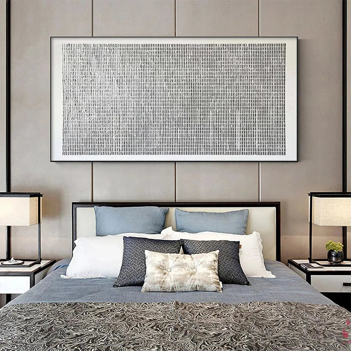 WOVEN TEXTURE: Minimalist Textured Painting in Grey and White - Image 7