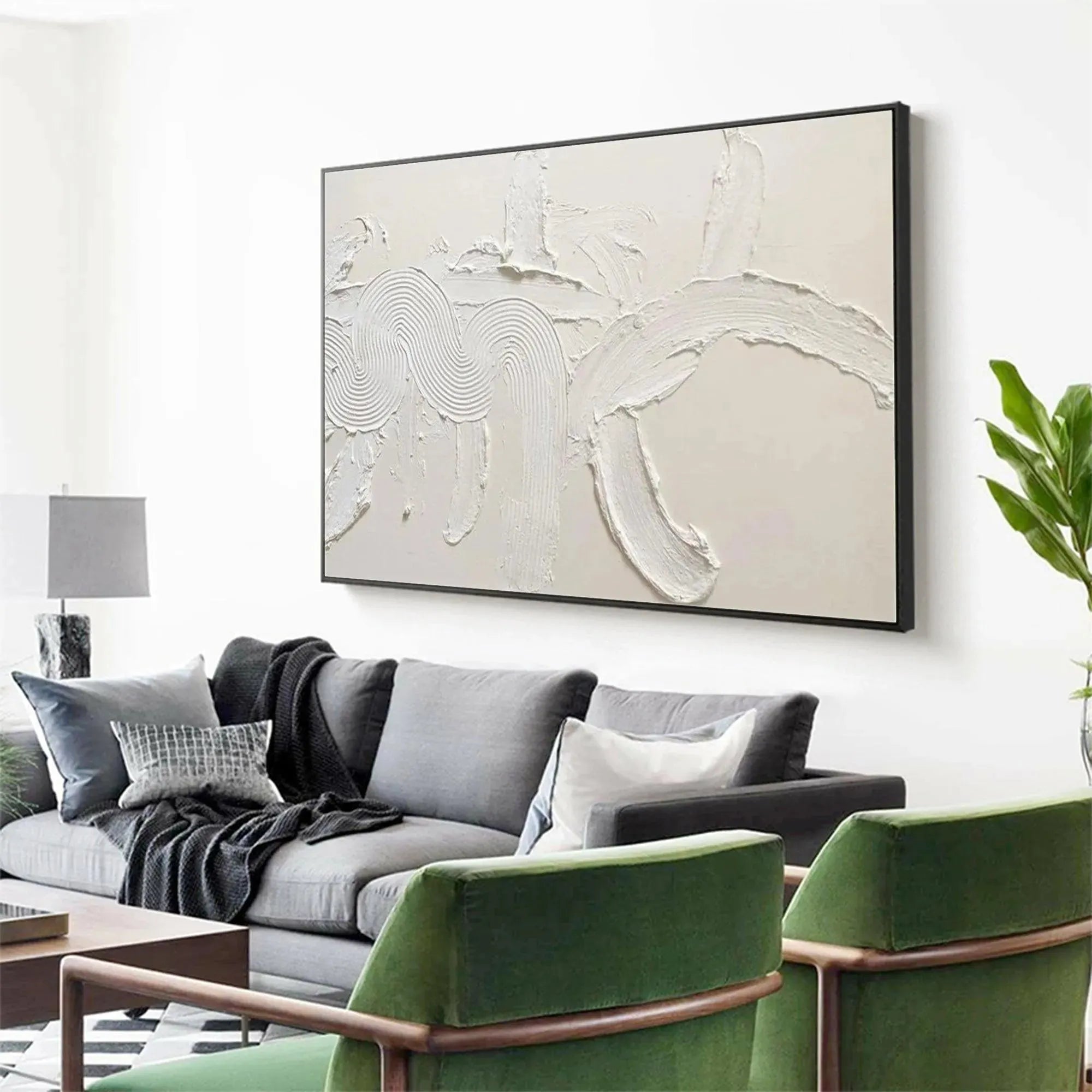 WHITE TEXTURED ABSTRACT: Textured Abstract Painting in White - Image 4