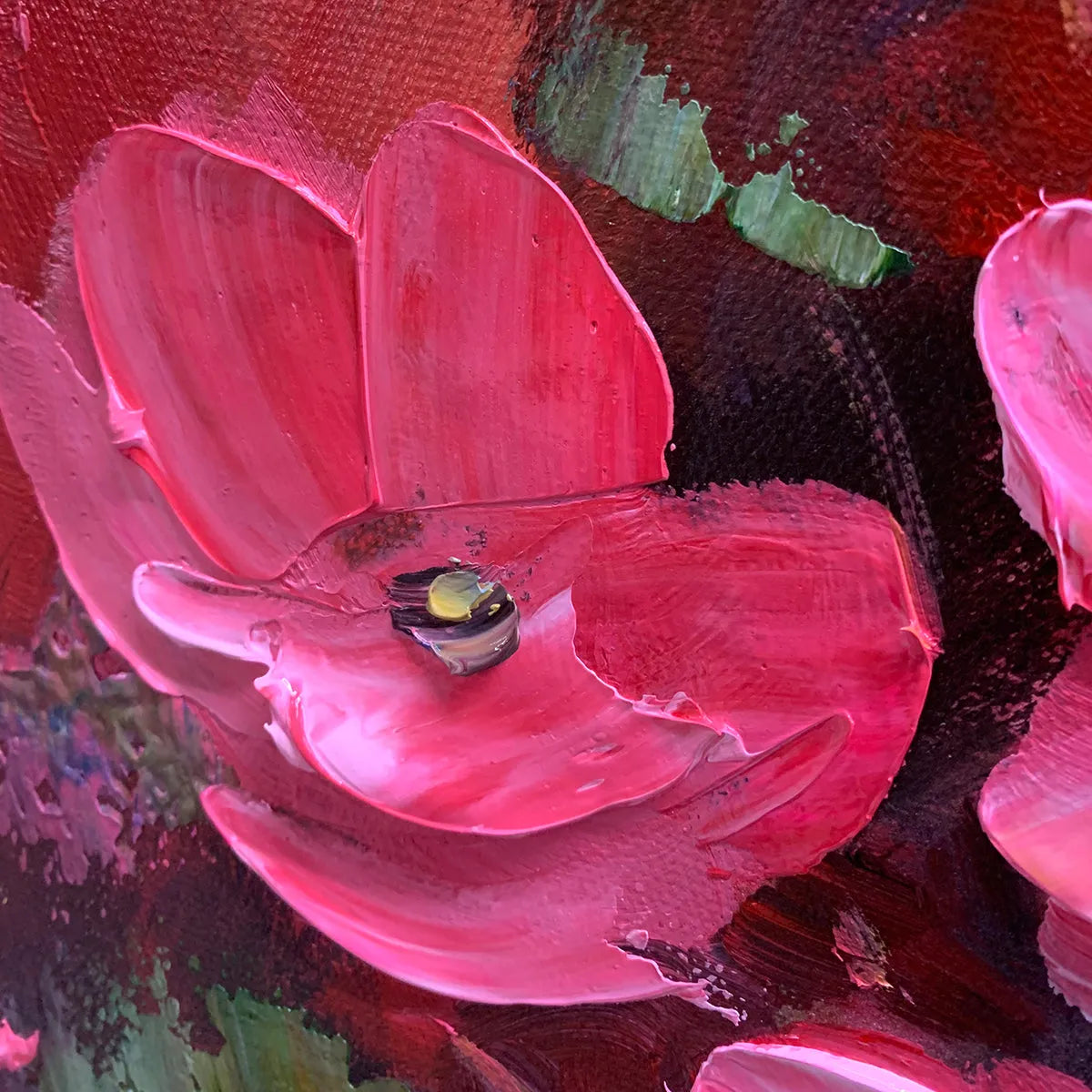 BLOOMING MEADOW: Panoramic Floral Landscape Painting, Impasto Flowers, Colorful, Living Room, Bedroom, Dining Room - Image 7