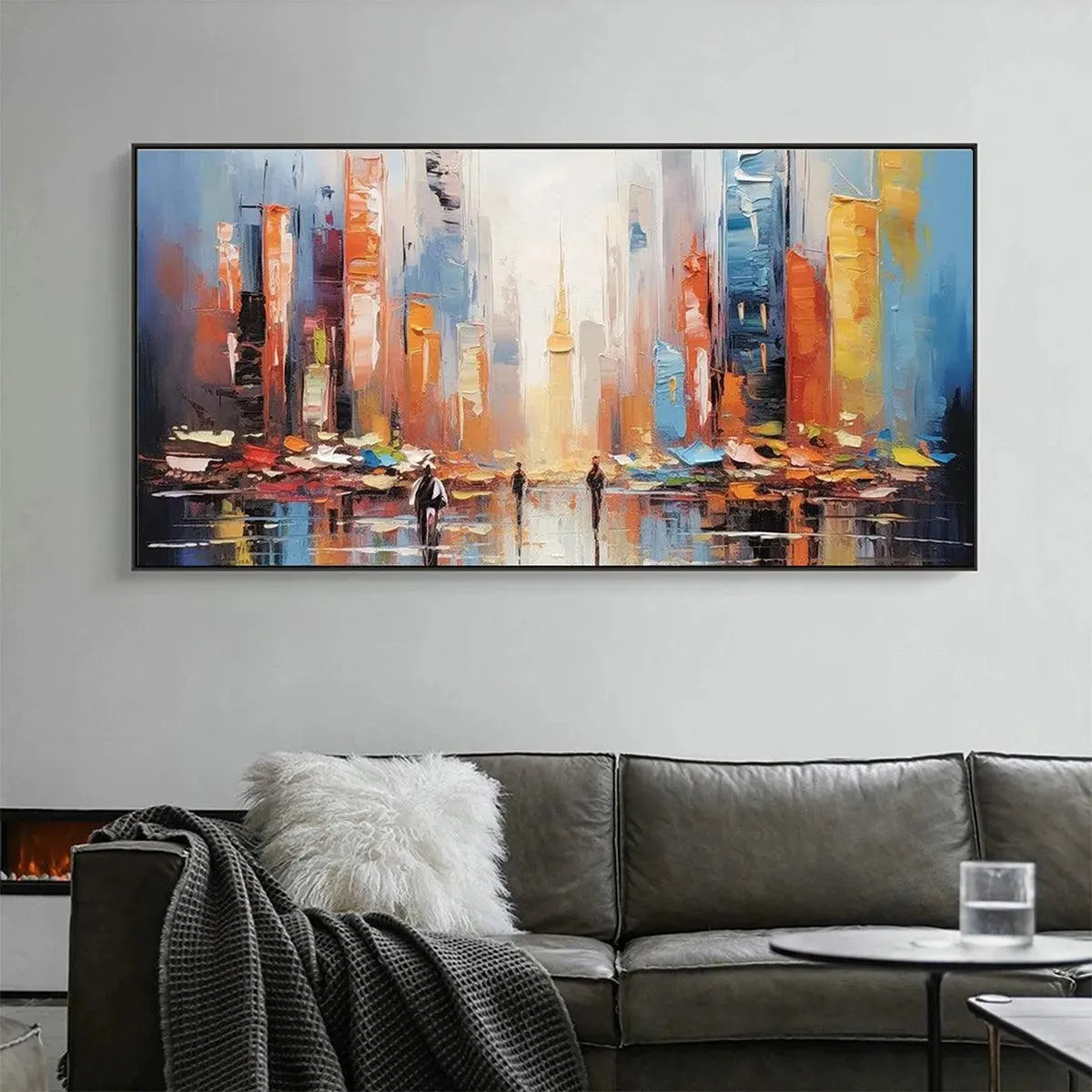 CITY MARKET: Colorful Cityscape Painting - Image 2