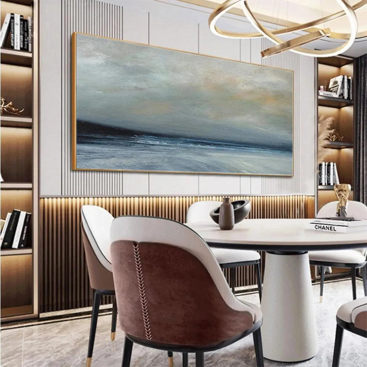 TWILIGHT COAST: Panoramic Coastal Landscape Painting, Horizontal Wall Art - Image 2