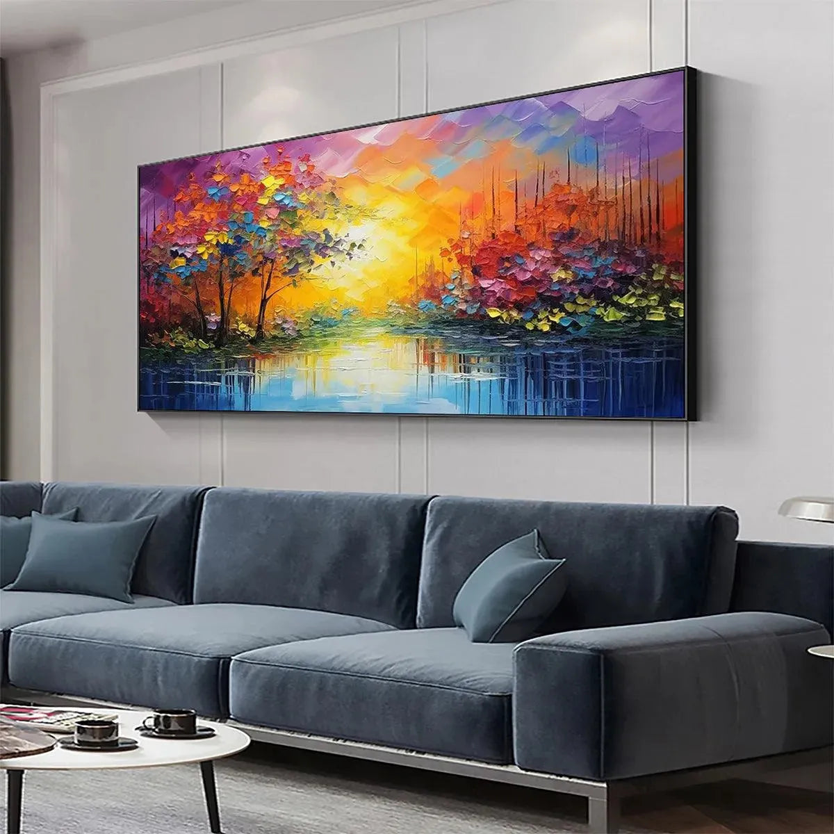 ENCHANTED RIVERVIEW: Colorful Landscape Painting - Image 4