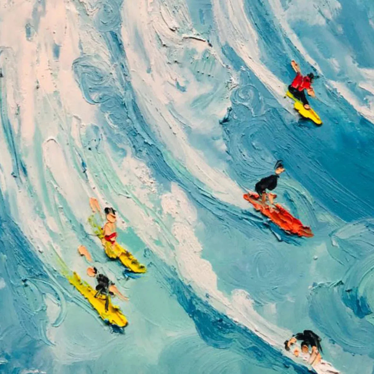 WAVE RIDERS: Ocean Painting of Surfers in Motion - Image 4