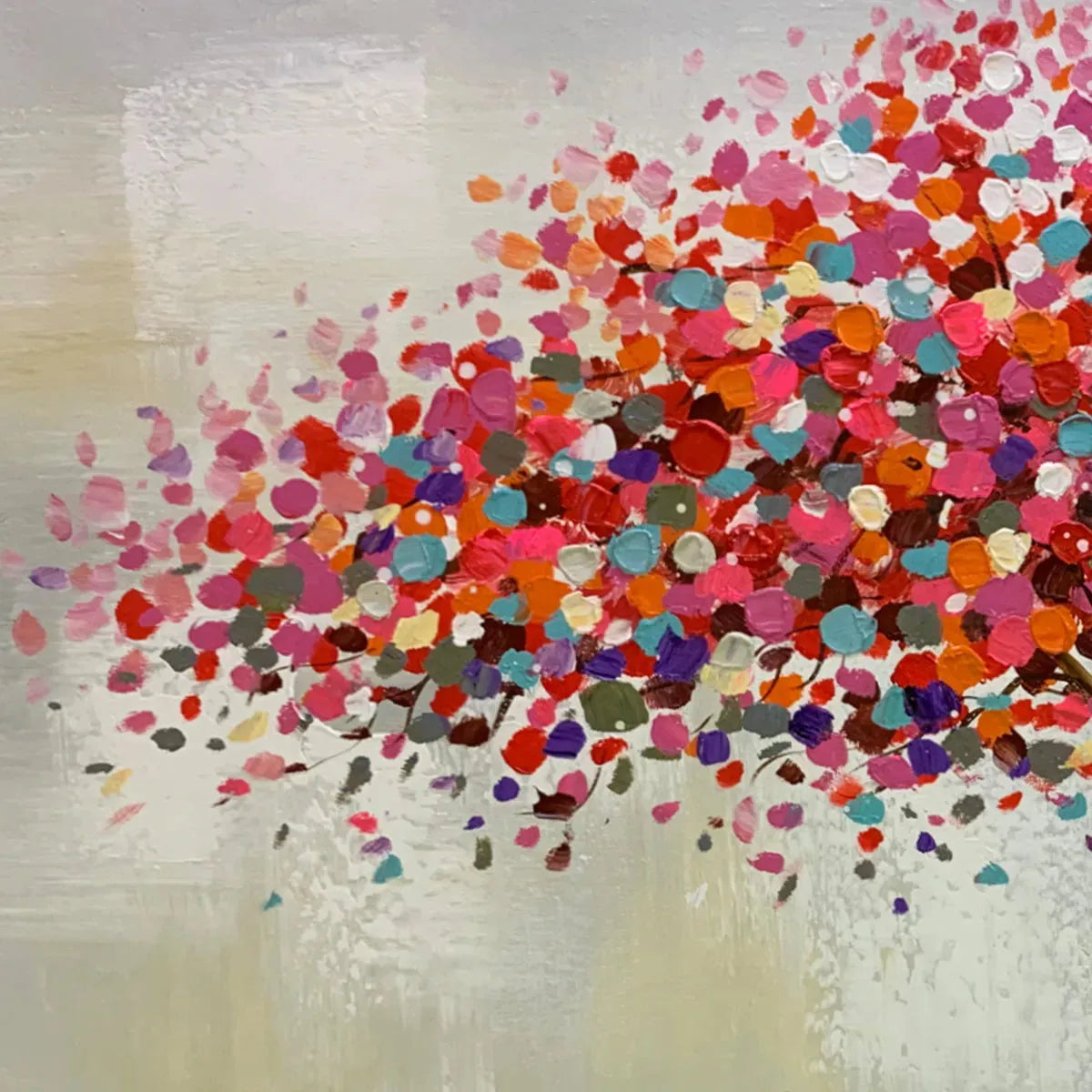 JEWEL TREE: Colorful Abstract Tree Painting, Impasto Texture, Horizontal Canvas, Modern Wall Art - Image 5