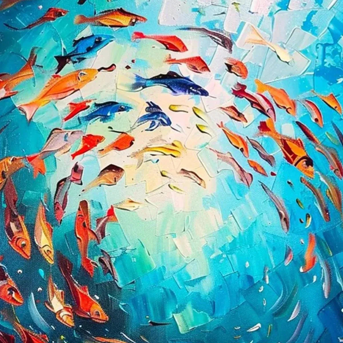 CORAL REEF DANCE: Vibrant Painting of Colorful Fish - Image 5