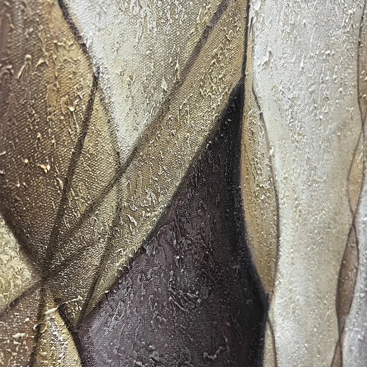 ABSTRACT FIGURES: Textured Abstract Figures Painting, Beige and Brown Wall Art, Horizontal Canvas, Modern Decor - Image 3