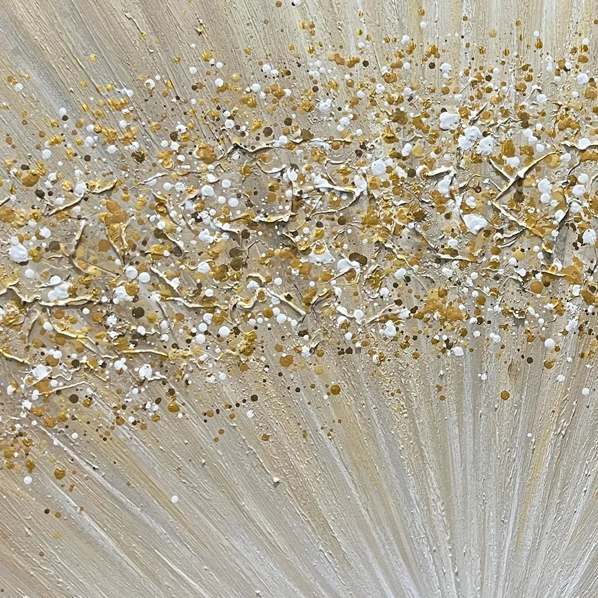 GOLDEN AURORA: Abstract Painting in Gold and Beige, Horizontal Canvas, Modern Wall Art - Image 5