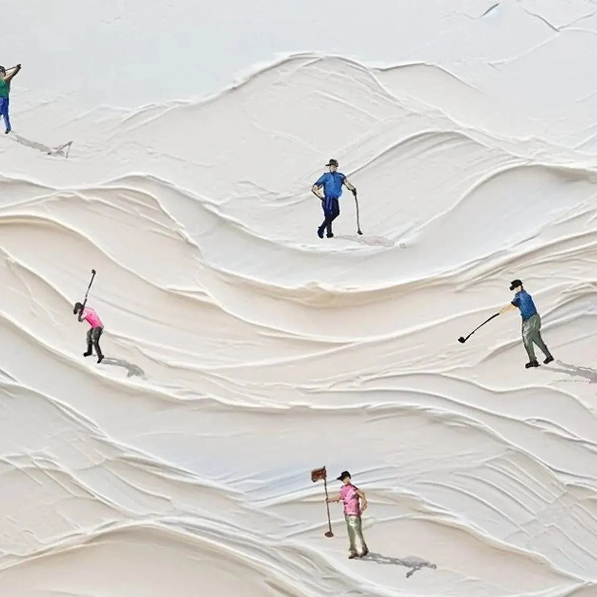 FAIRWAY VISTA: Textured Golf Course Landscape Painting for Office - Image 3