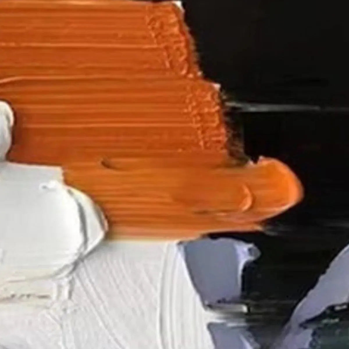 ORANGE BURST: Textured Abstract Painting in Orange, White, and Black for Living Room - Image 3