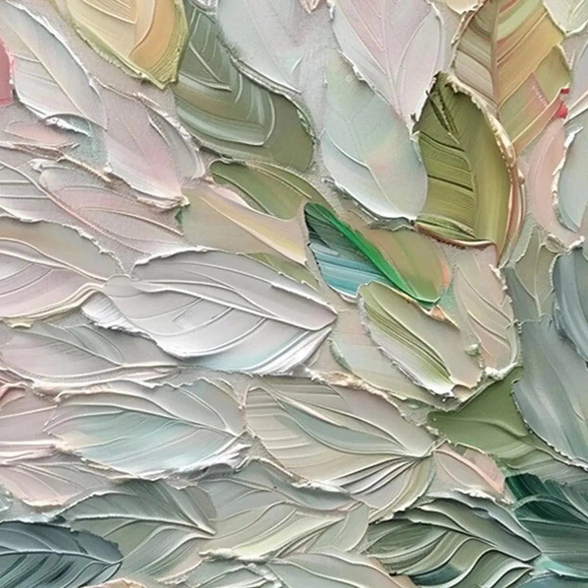 PASTEL DREAM: Square Textured Impasto Floral Painting - Image 8