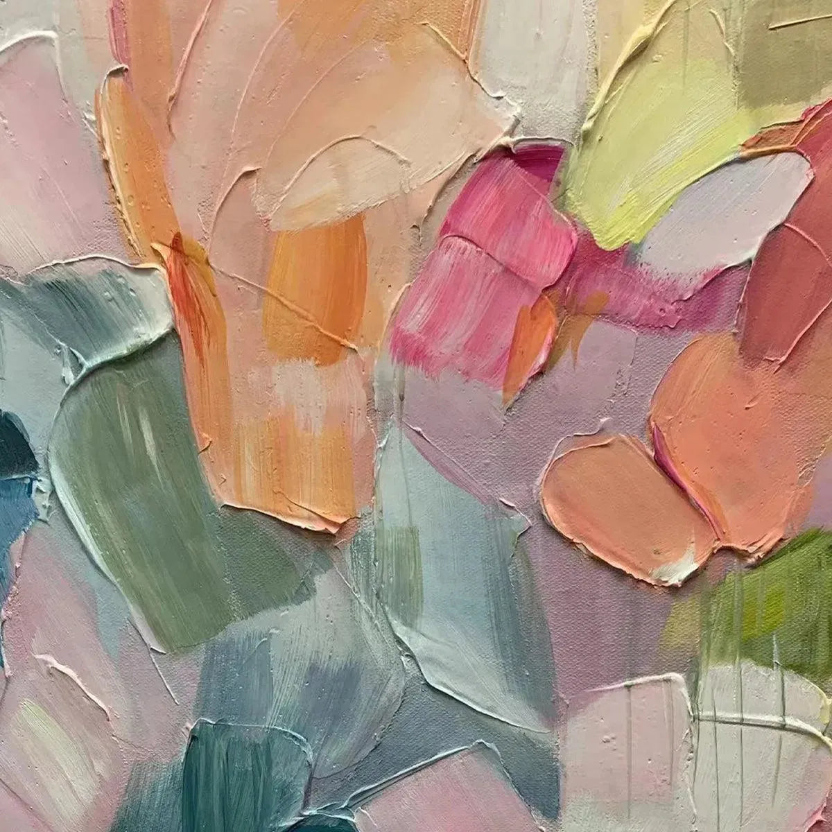 PASTEL DREAM: Textured Abstract Floral Painting in Soft Pastel Colors - Image 3