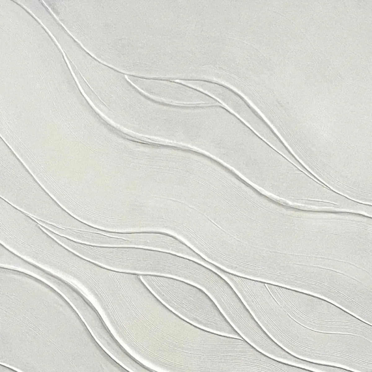 SERENE RIPPLES: Abstract Minimalist Textured White Painting for Living Room - Image 9