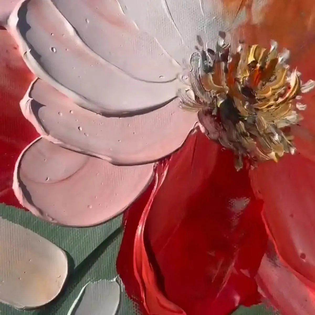SUNKISSED GARDEN: Textured Floral Impasto Painting in Orange and White - Image 5