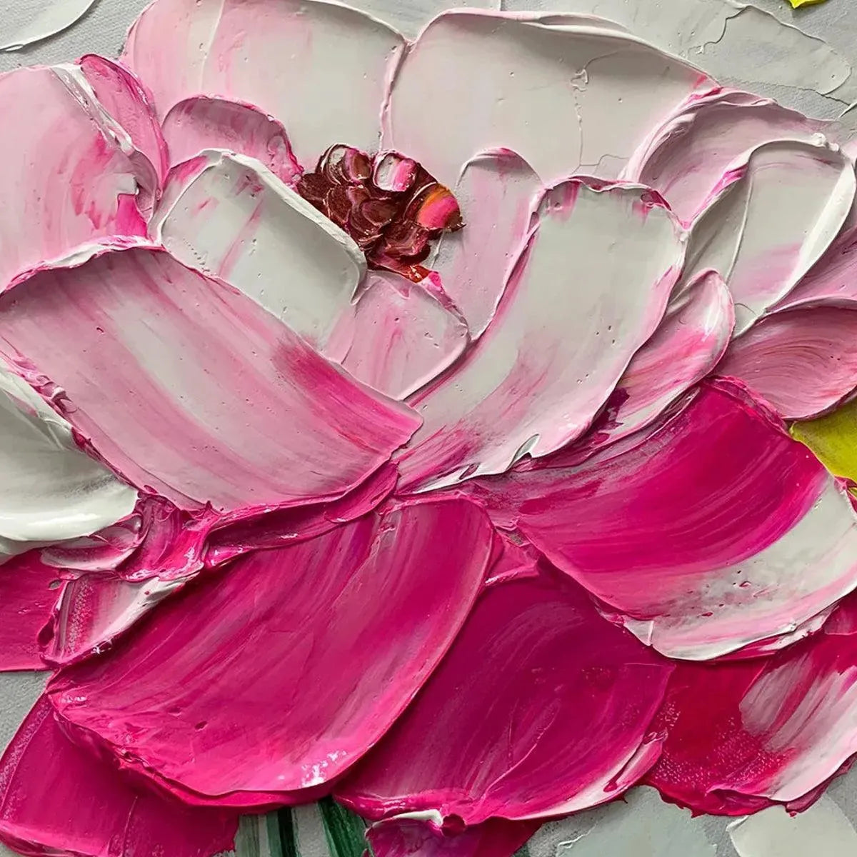 SPRING BOUQUET: Textured Impasto Floral Painting in Pastel Rainbow Colors - Image 6