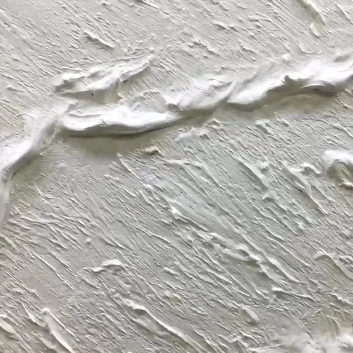 WHITE WAVE: Textured Minimalist Coastal Abstract Painting in White and Beige - Image 3