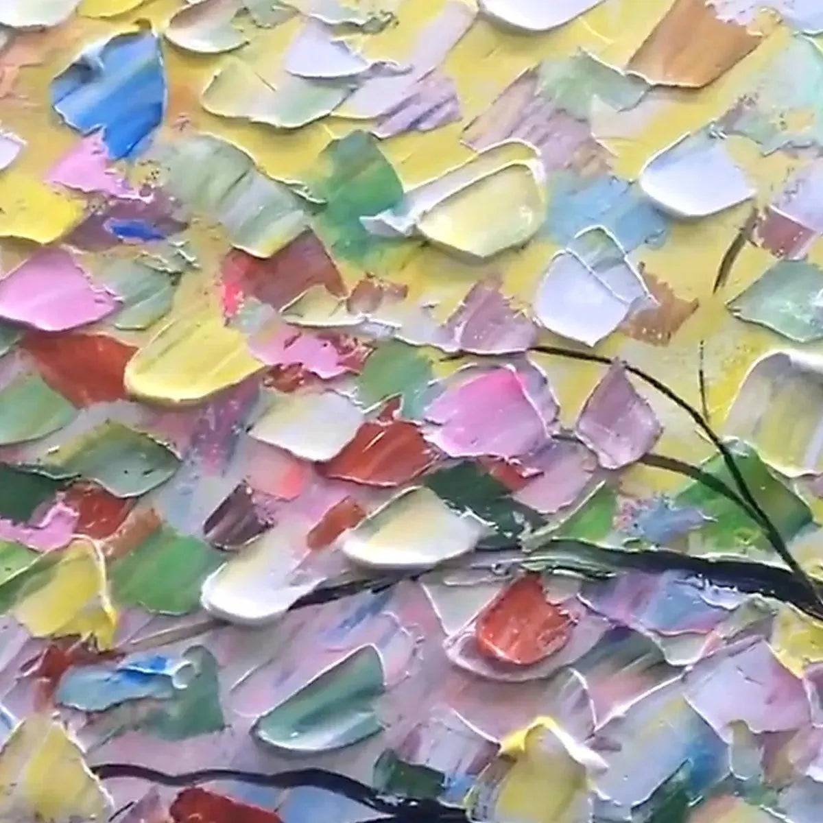 RAINBOW TREE: Textured Impasto Tree Painting in Vibrant Colors - Image 4