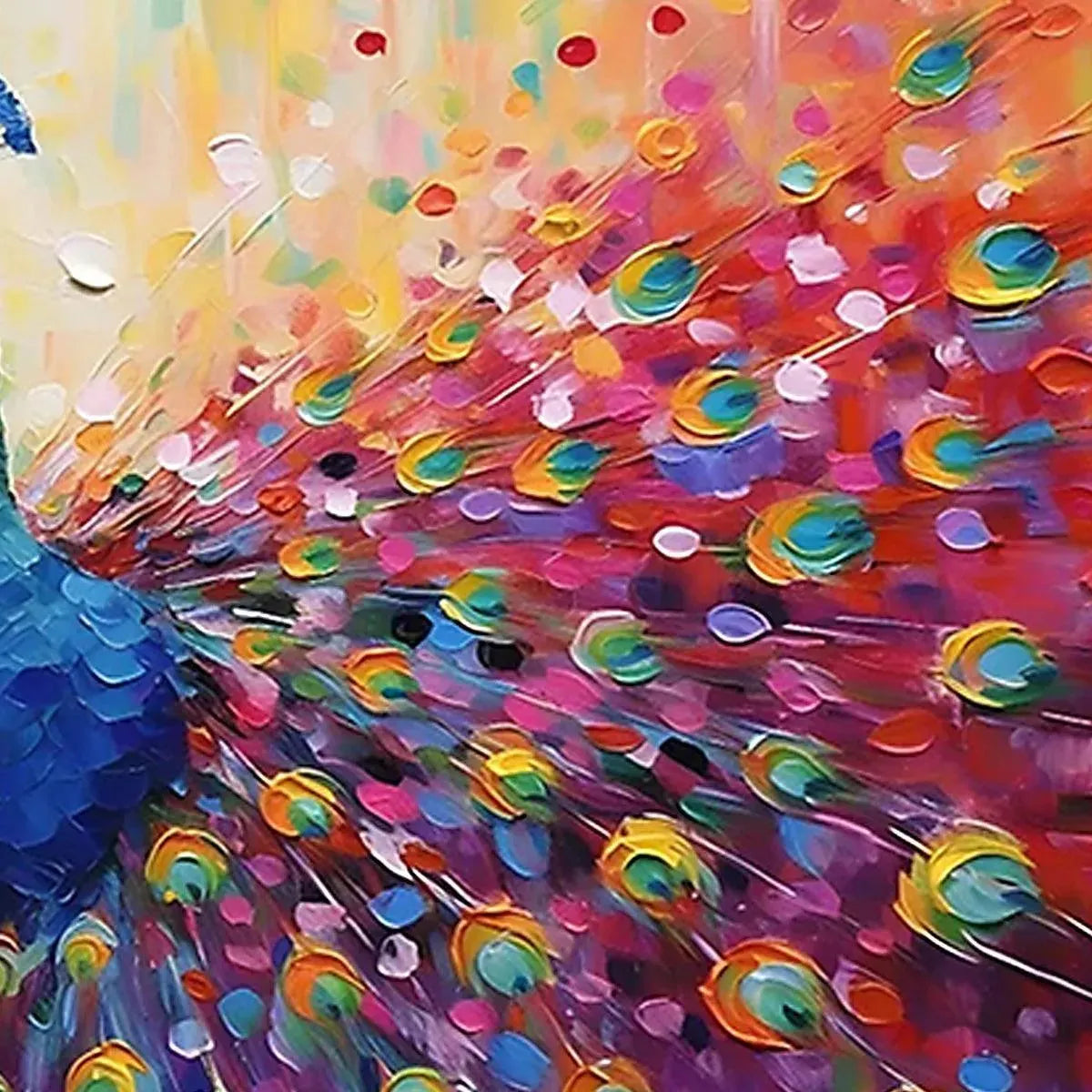 MAJESTIC PEACOCK: Vibrant Peacock Painting on Canvas - Image 5