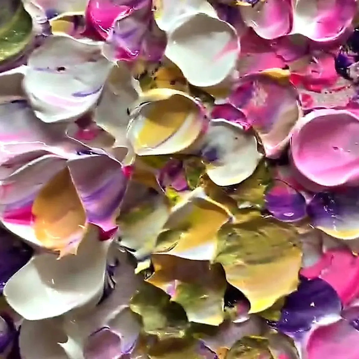 WISTERIA CASCADE: Textured Impasto Floral Painting in Pink, Purple, and Green - Image 3