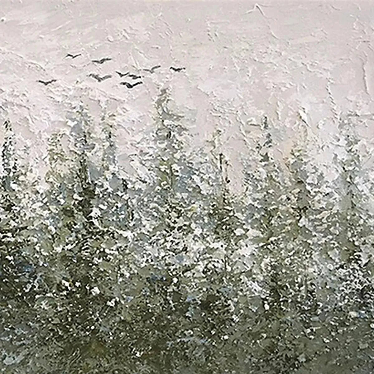 MISTY FOREST: Textured Atmospheric Forest Landscape Painting - Image 3