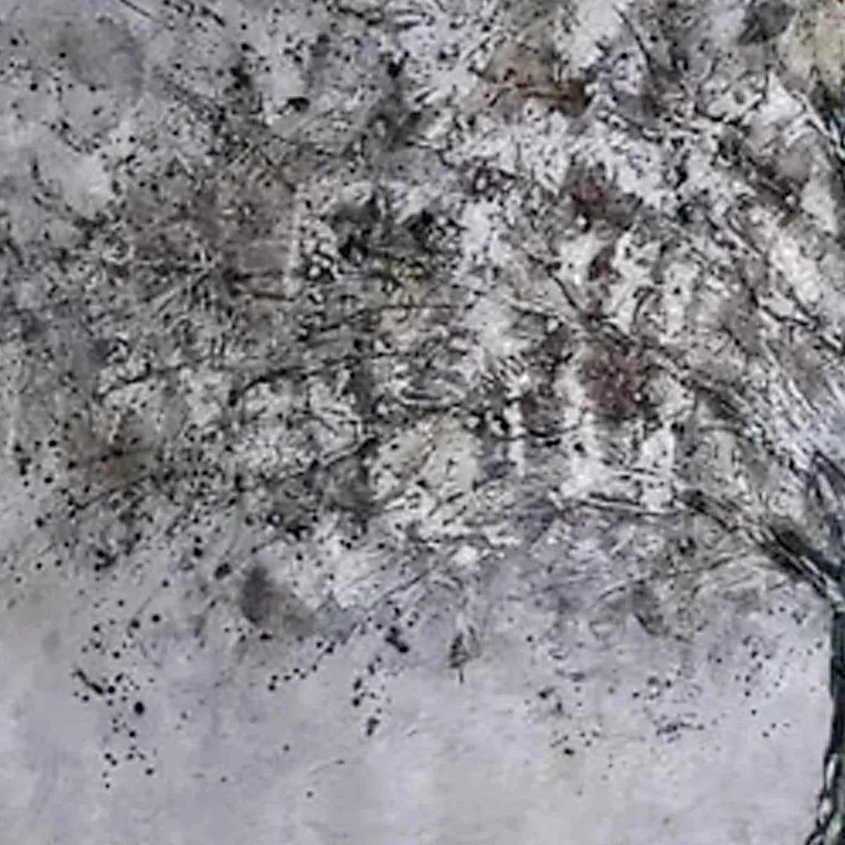 SILVER BIRCH: Textured Tree Painting in Grey and Gold - Image 3