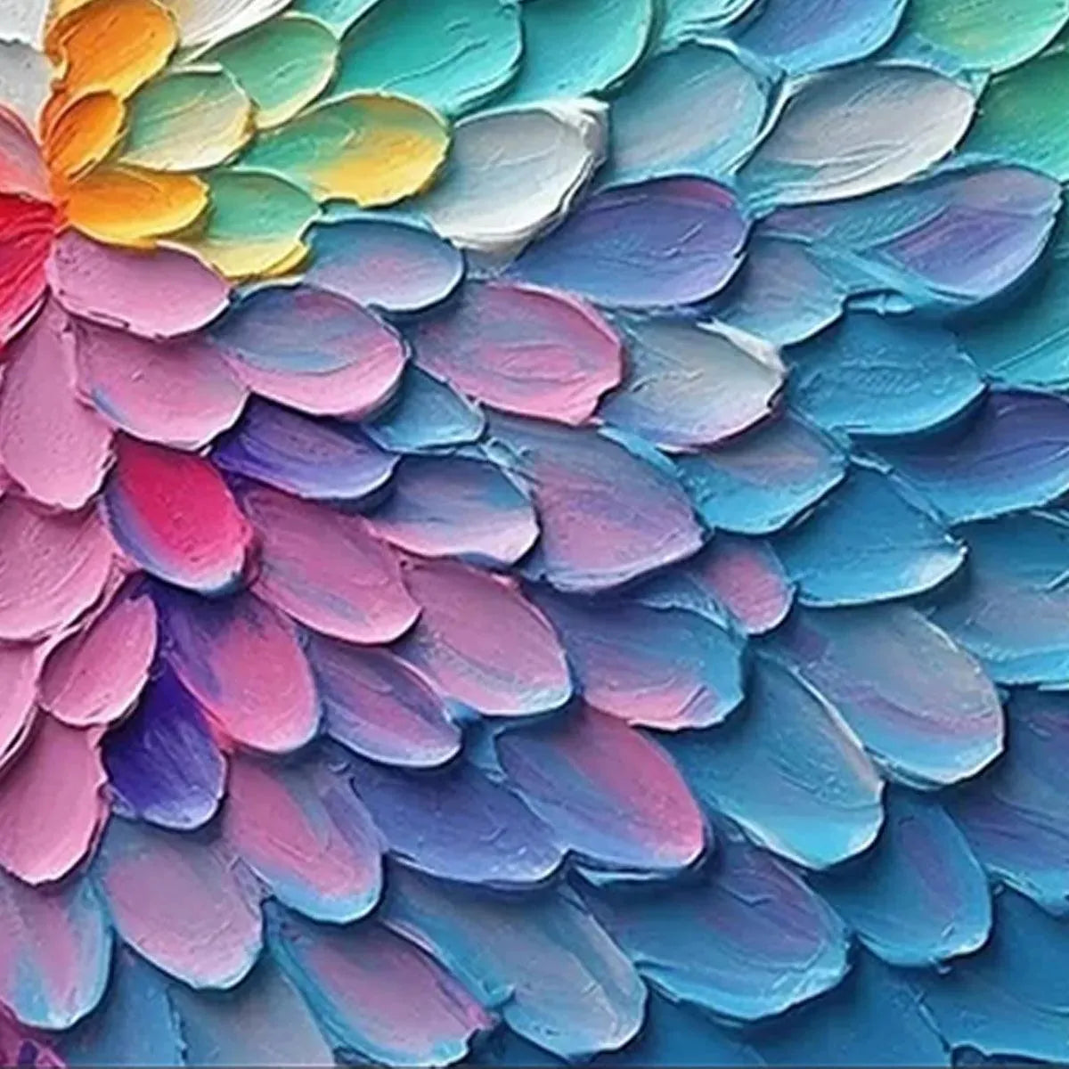 RAINBOW BURST: Textured Abstract Painting in Rainbow Colors - Image 3