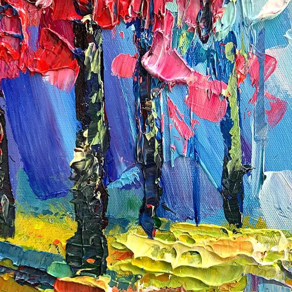 AUTUMN WALK: Textured Impasto Painting of a Couple Walking in an Autumn Forest - Image 7