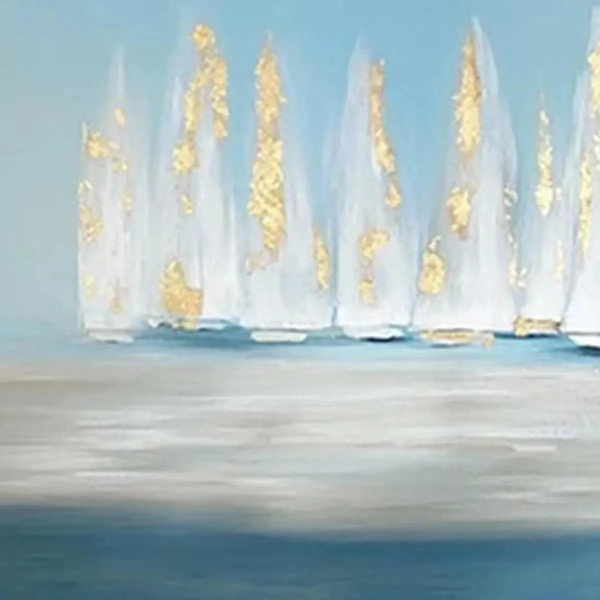 GOLDEN SAILS: Abstract Seascape Painting with Gold Accents - Image 3