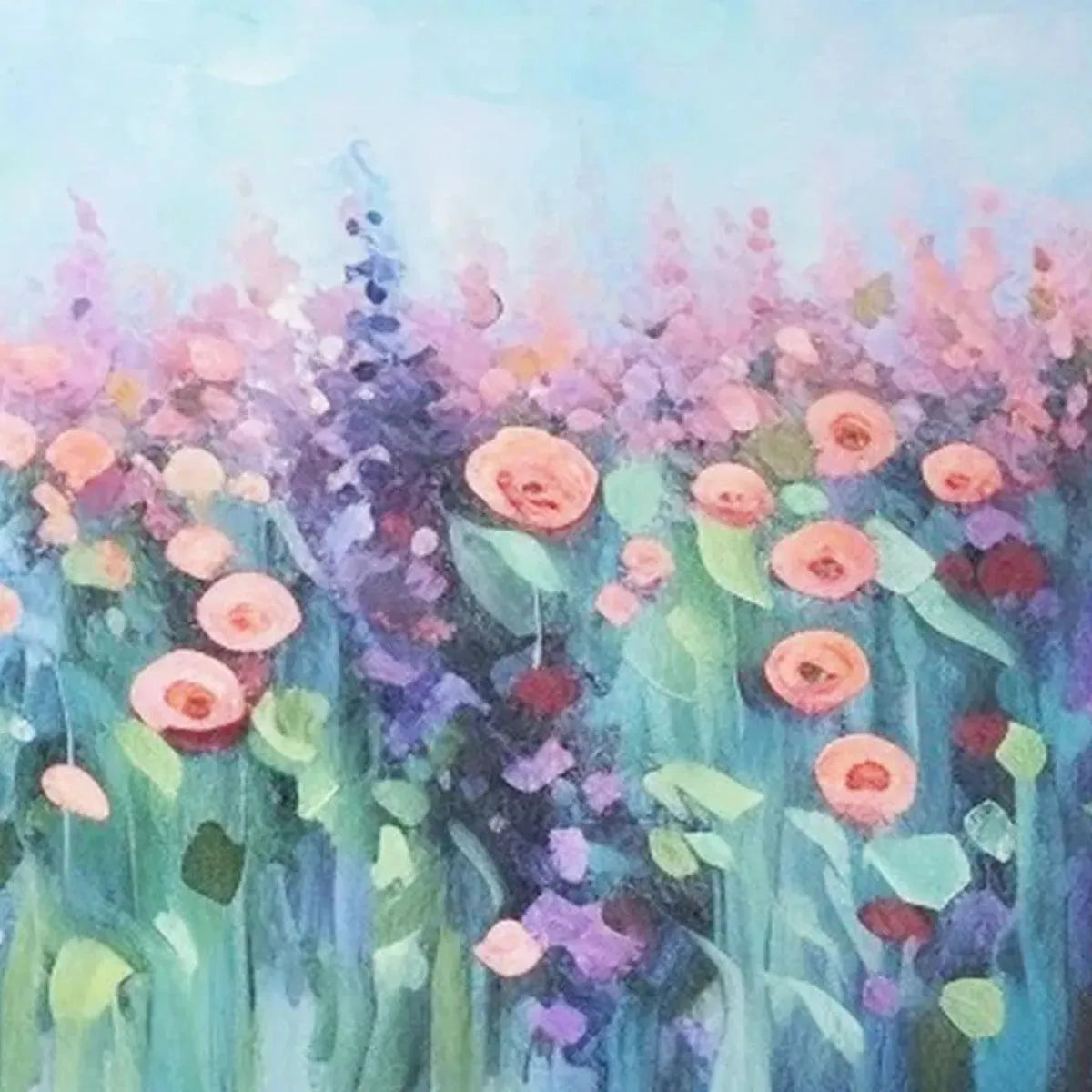 PASTEL MEADOW: Impressionistic Floral Landscape Painting - Image 3