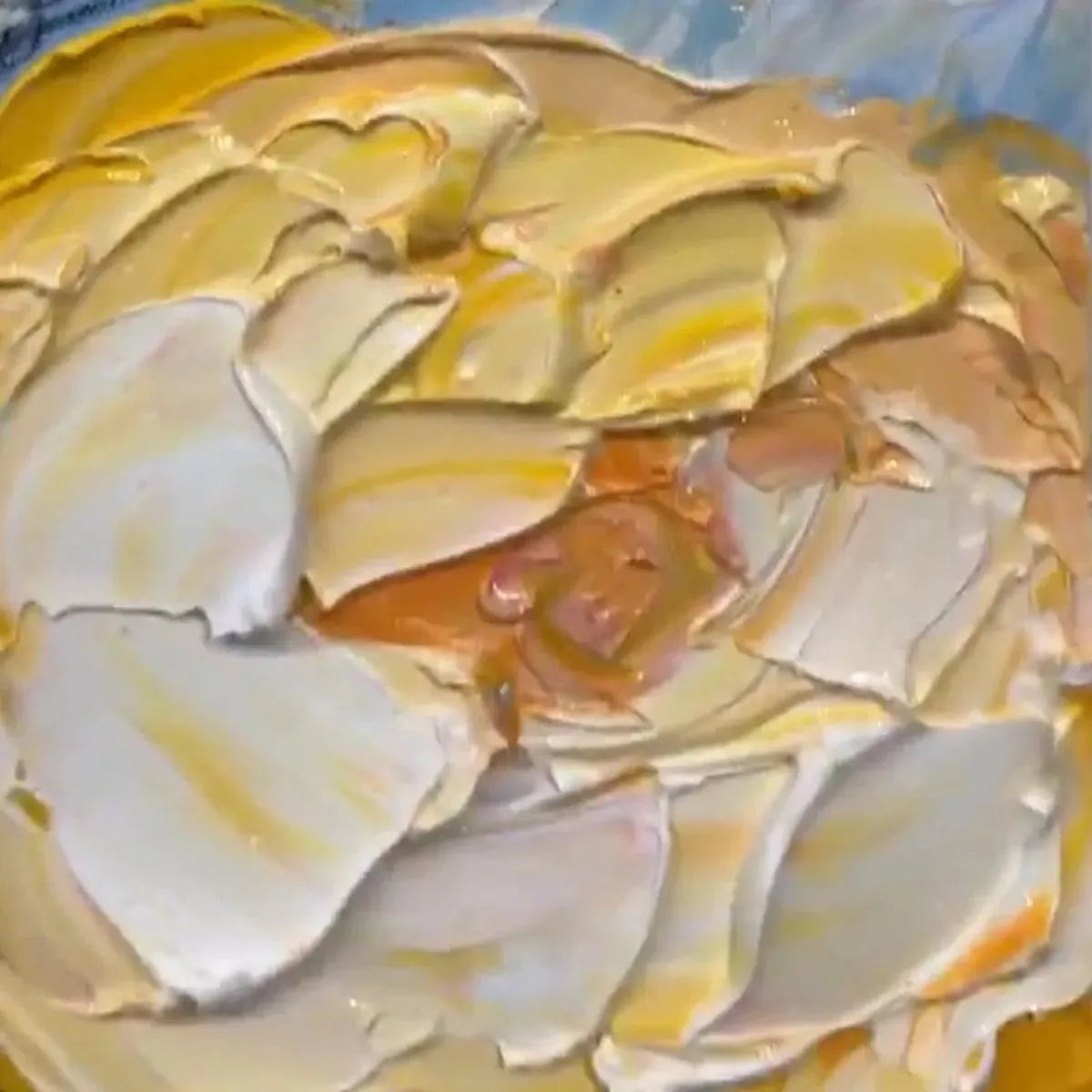 SUMMER BLOOM: Textured Impasto Floral Painting in Yellow and Pink for Living Room - Image 3