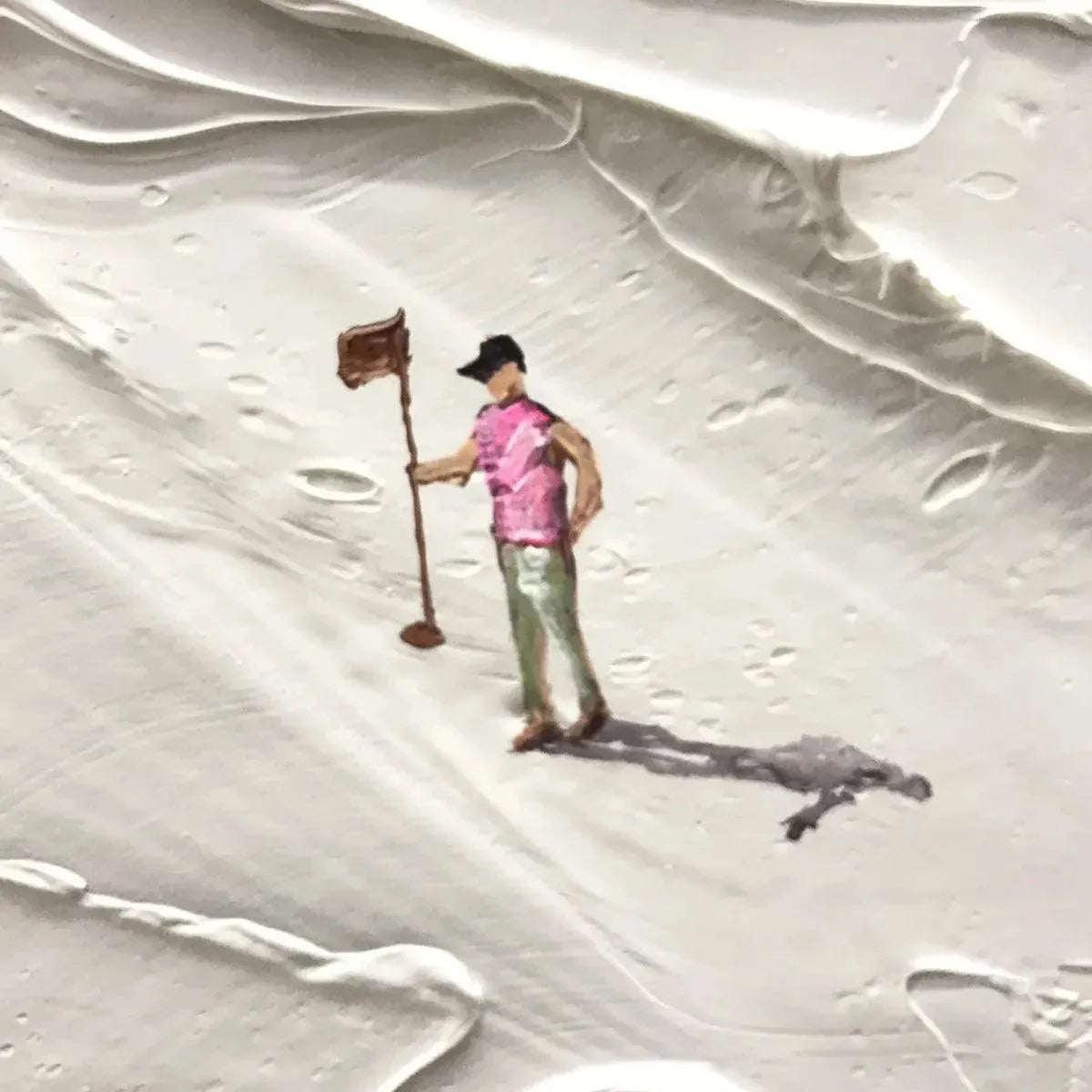 WHITE GREENS: Textured Abstract Golf Landscape Painting for Living Room - Image 5