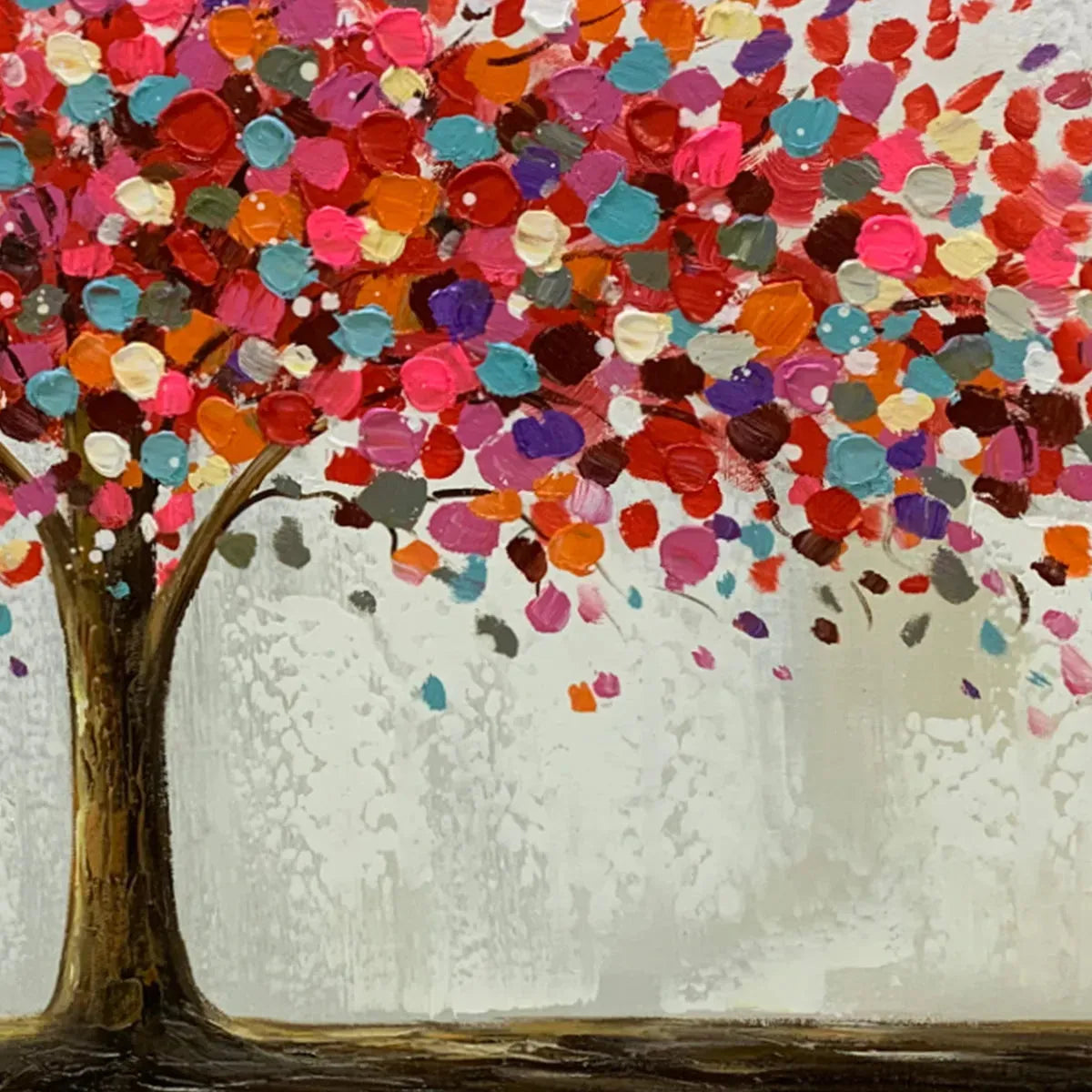 JEWEL TREE: Colorful Abstract Tree Painting, Impasto Texture, Horizontal Canvas, Modern Wall Art - Image 3