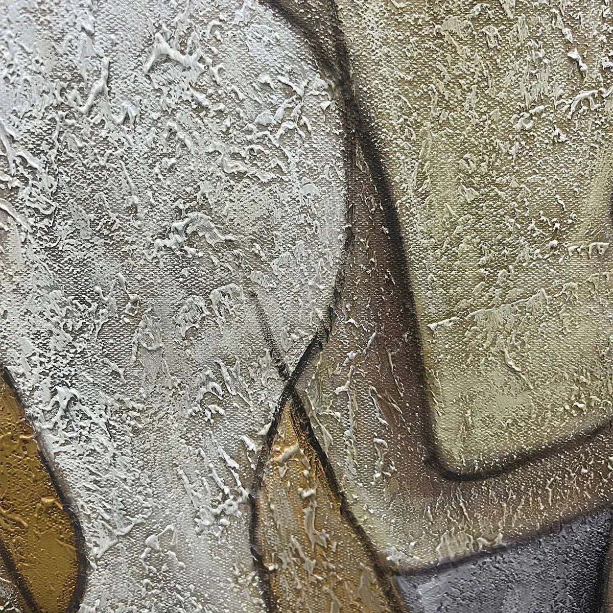 ABSTRACT FIGURES: Textured Abstract Figures Painting, Beige and Brown Wall Art, Horizontal Canvas, Modern Decor - Image 6