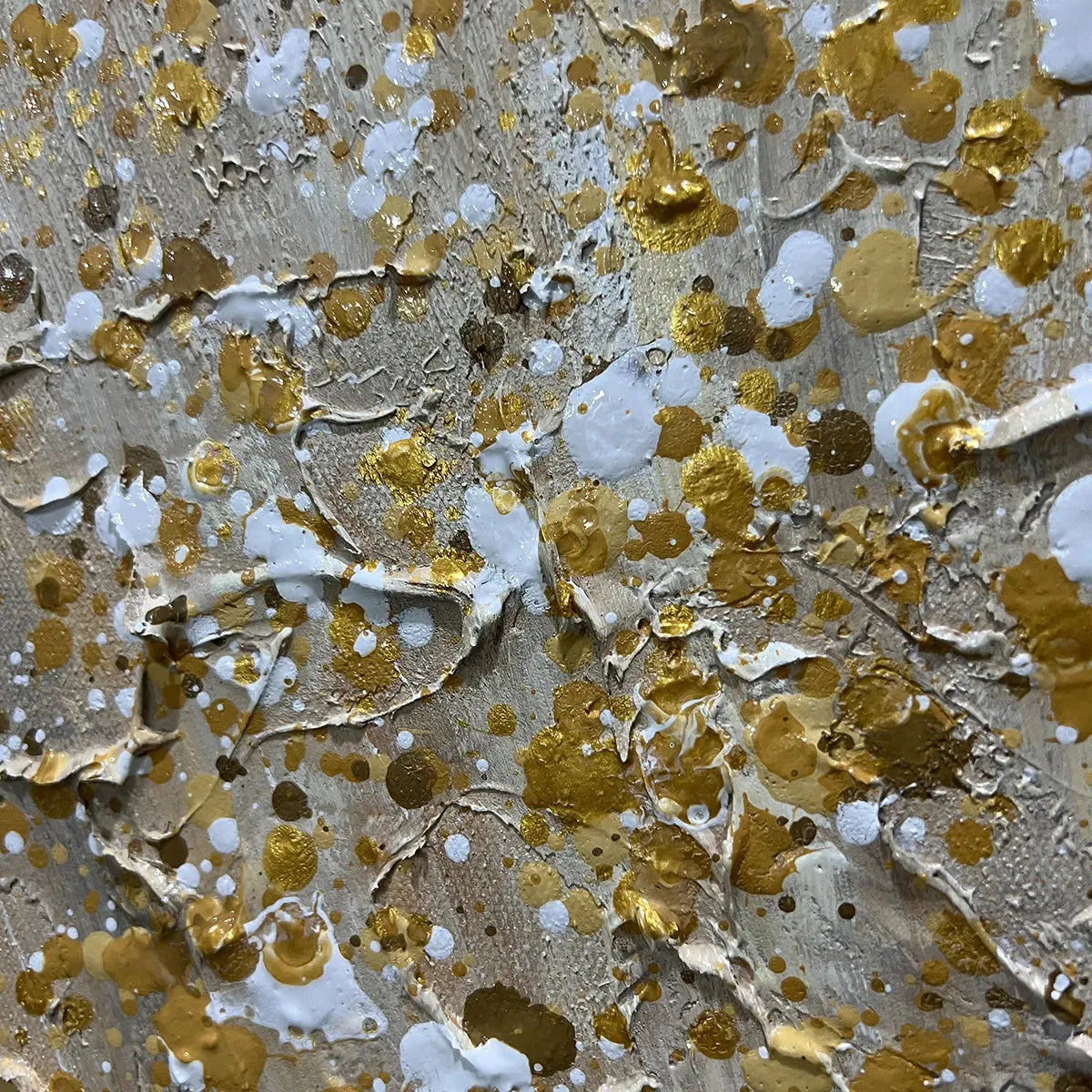 GOLDEN AURORA: Abstract Painting in Gold and Beige, Horizontal Canvas, Modern Wall Art - Image 3