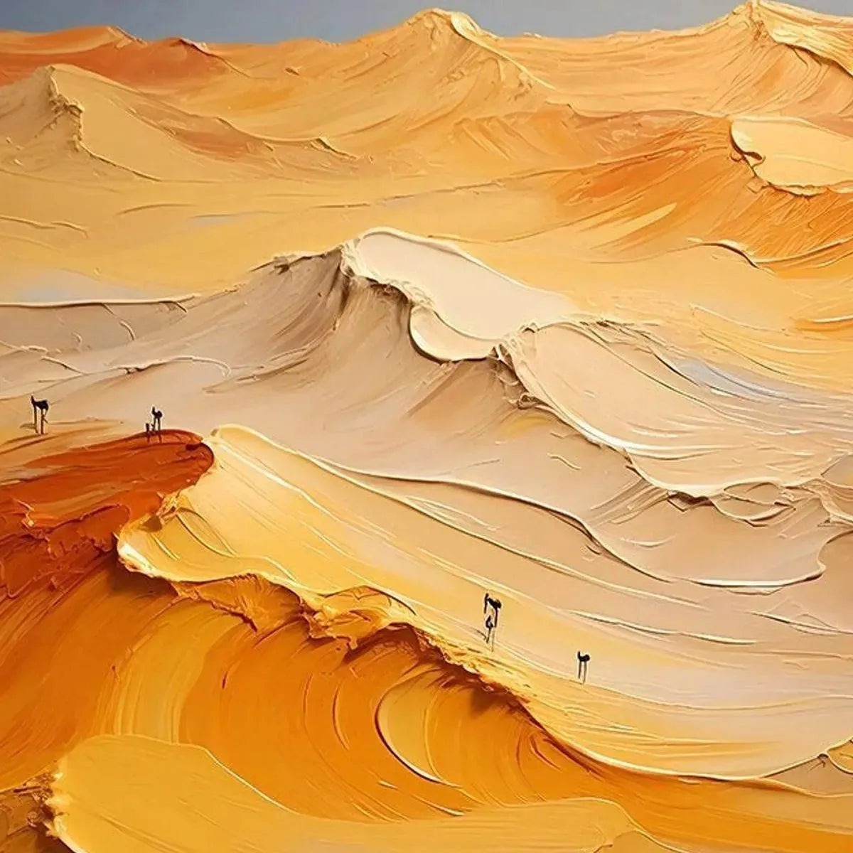 GOLDEN DUNES: Textured Orange Desert Landscape Impasto Painting for Living Room - Image 6