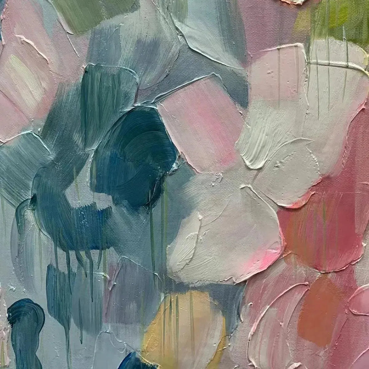 PASTEL DREAM: Textured Abstract Floral Painting in Soft Pastel Colors - Image 5