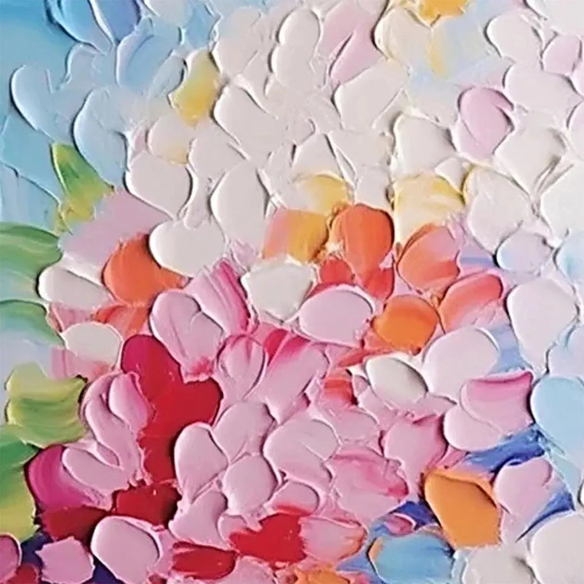 BLOOMING BOUQUET: Textured Impasto Floral Painting in Vibrant Colors - Image 3