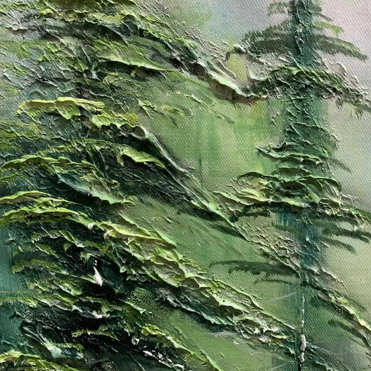 EMERALD FOREST: Textured Atmospheric Forest Landscape Painting - Image 3