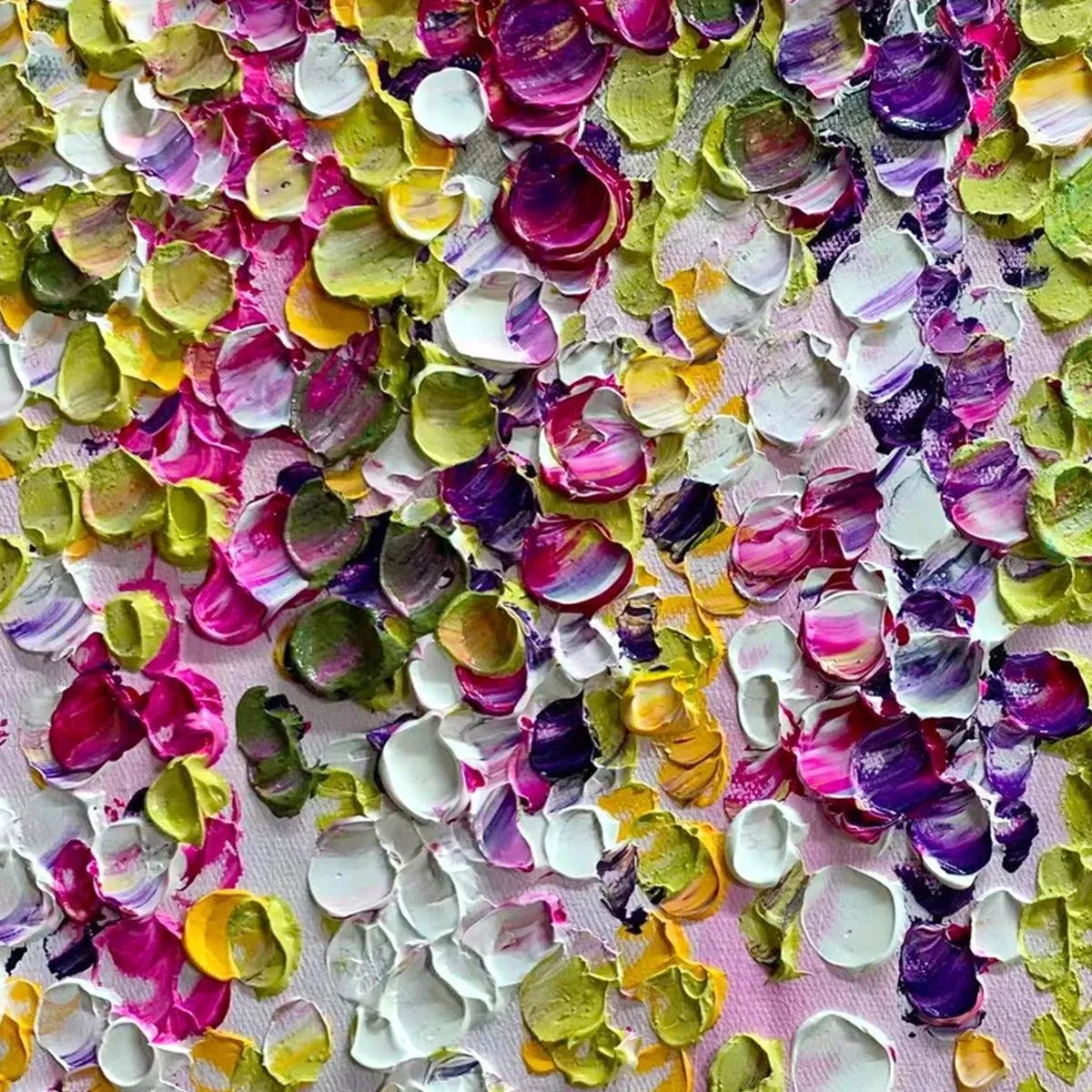 WISTERIA CASCADE: Textured Impasto Floral Painting in Pink, Purple, and Green - Image 6