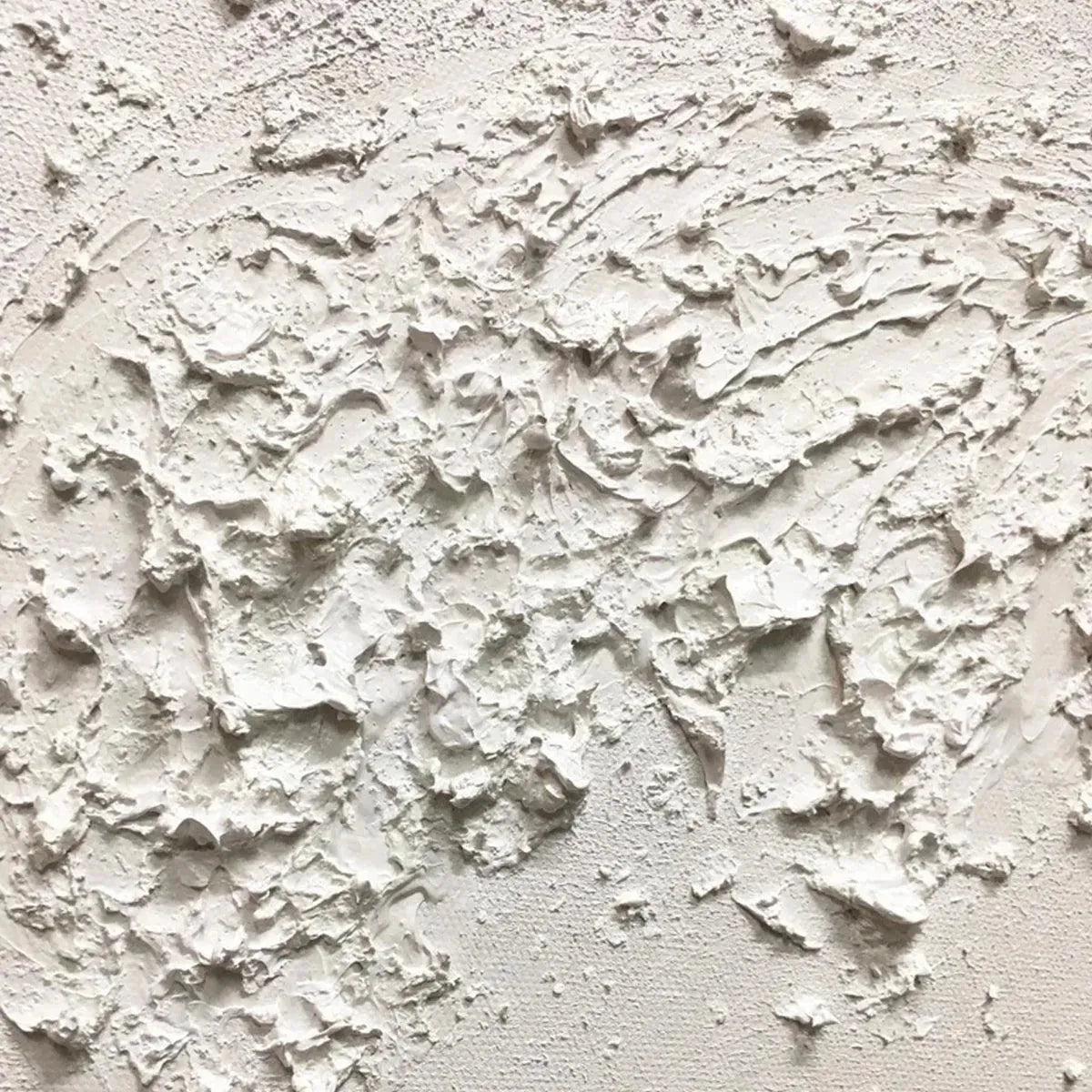 WHITE WAVE: Textured Minimalist Ocean Wave Painting in White - Image 3
