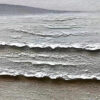 WHISPERING TIDES: Textured Coastal Landscape Painting in Beige and White
