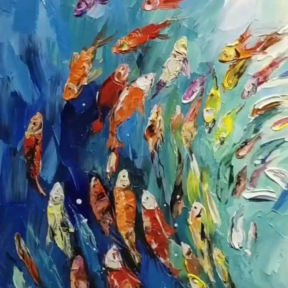 WHIRLPOOL OF FISH: Colorful School of Fish Painting - Image 3
