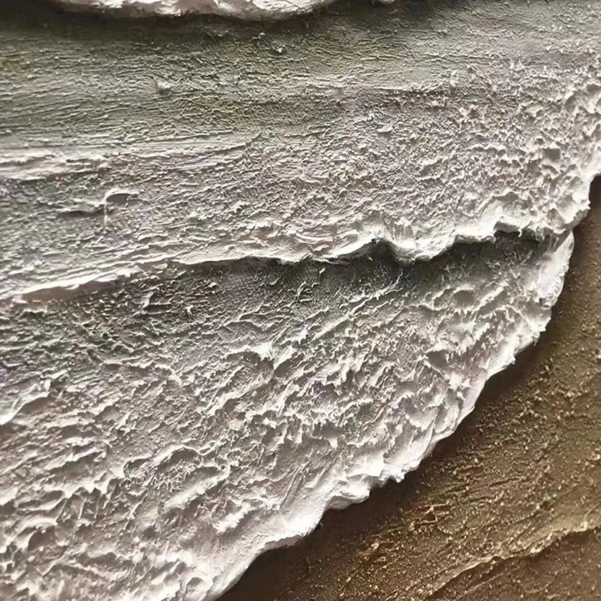 SERENE SHORE: Textured Coastal Landscape Painting in Beige - Image 6