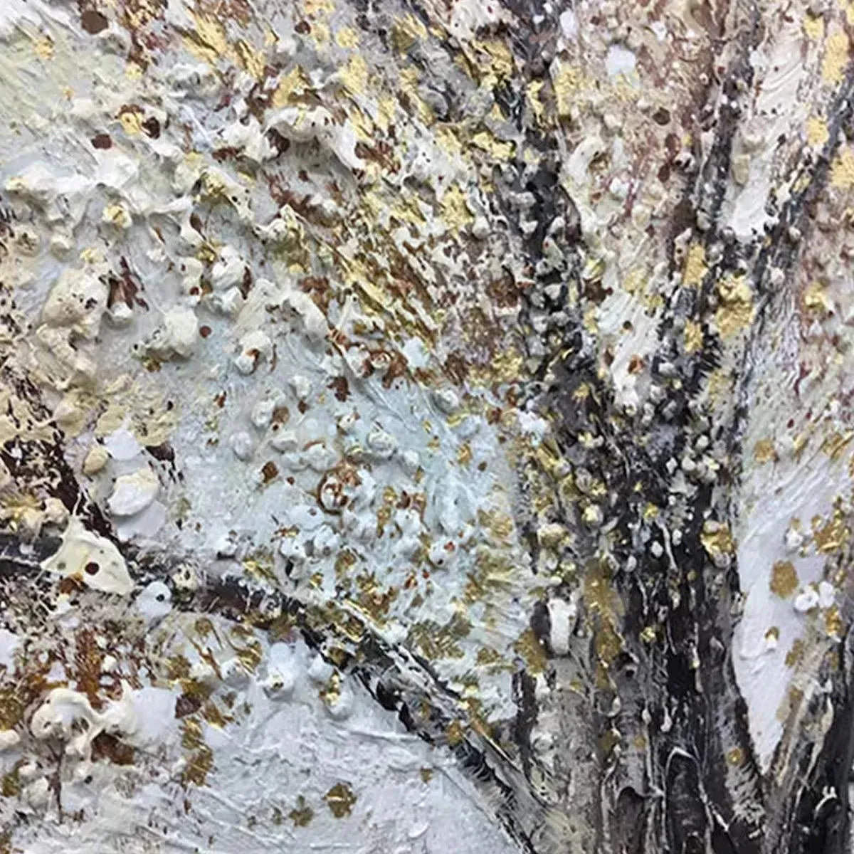 GOLDEN TREE: Textured Tree Painting in Gold and Grey - Image 5