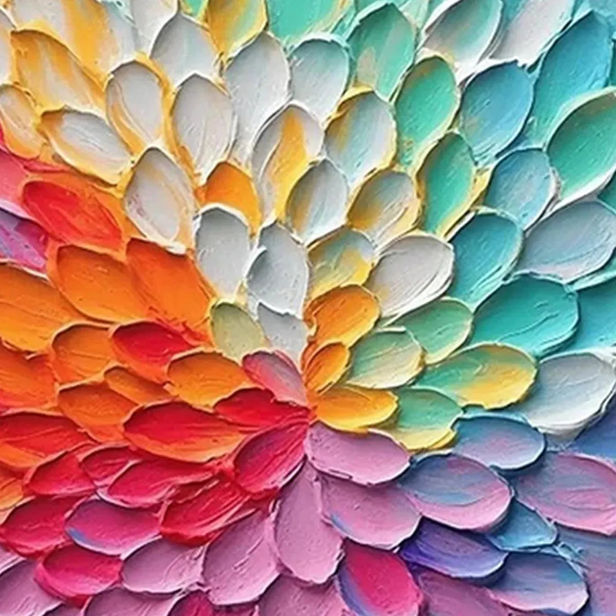 RAINBOW BURST: Textured Abstract Painting in Rainbow Colors - Image 5