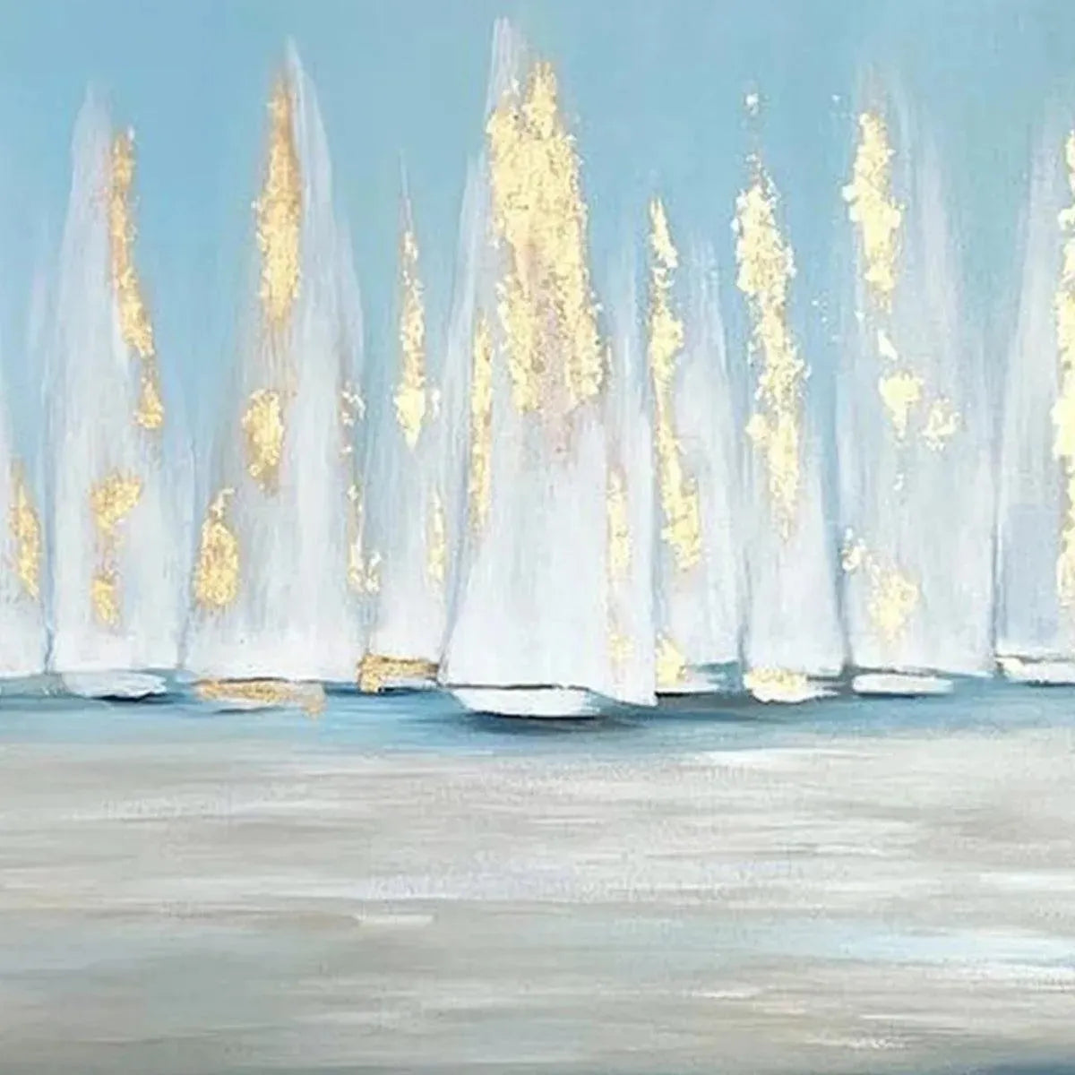 GOLDEN SAILS: Abstract Seascape Painting with Gold Accents - Image 6
