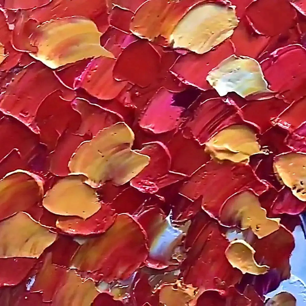 AUTUMN FIRE: Textured Impasto Painting of a Tree in Orange and Red - Image 6