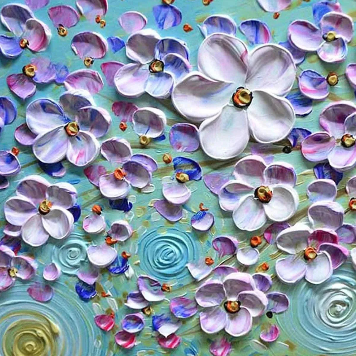 LILAC DREAM: Textured Floral Painting in Purple and Gold - Image 3